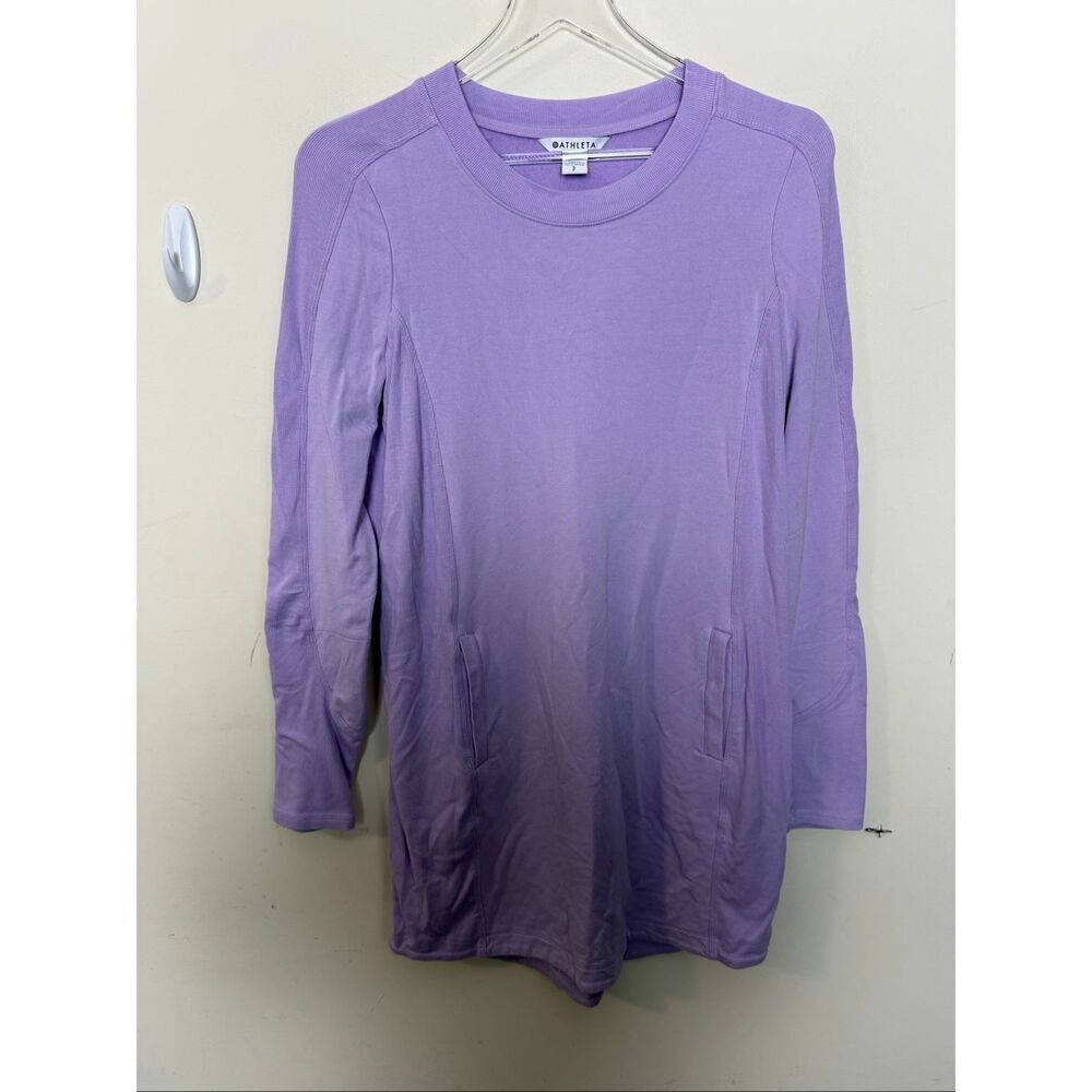 Athleta Balance Dress Lavender Long Sleeve Crewneck Size Small Athleisure Casual